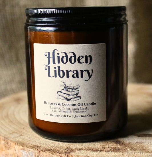Hidden Library Beeswax Candle